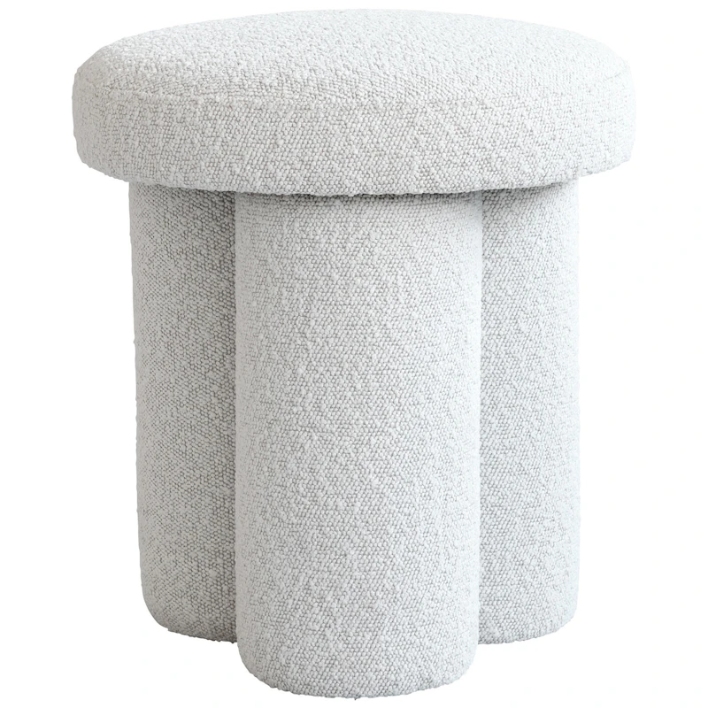 Big Foot Taburet, Bouclé Offwhite