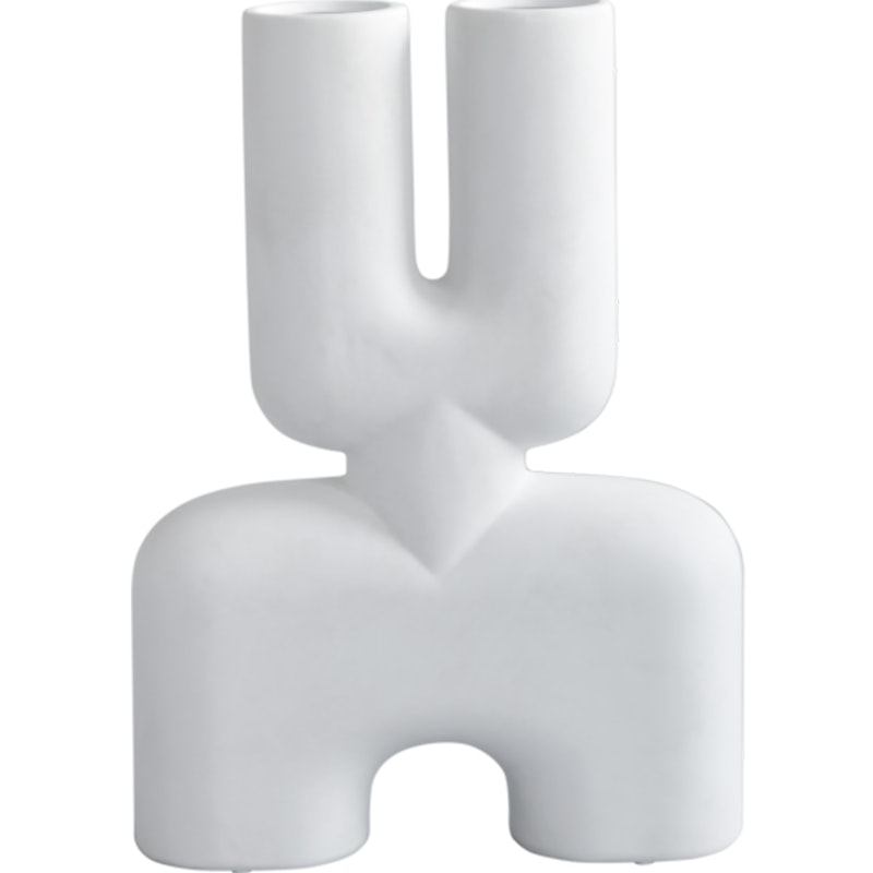 Cobra Dobbelt Dekorativ Vase 47 cm, Bone White