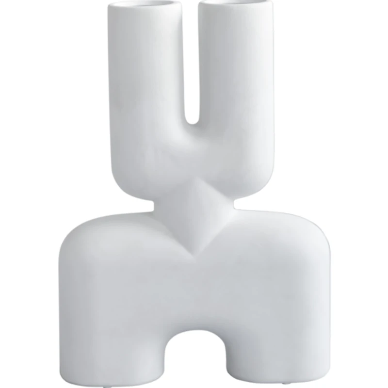 Cobra Dobbelt Dekorativ Vase 47 cm, Bone White