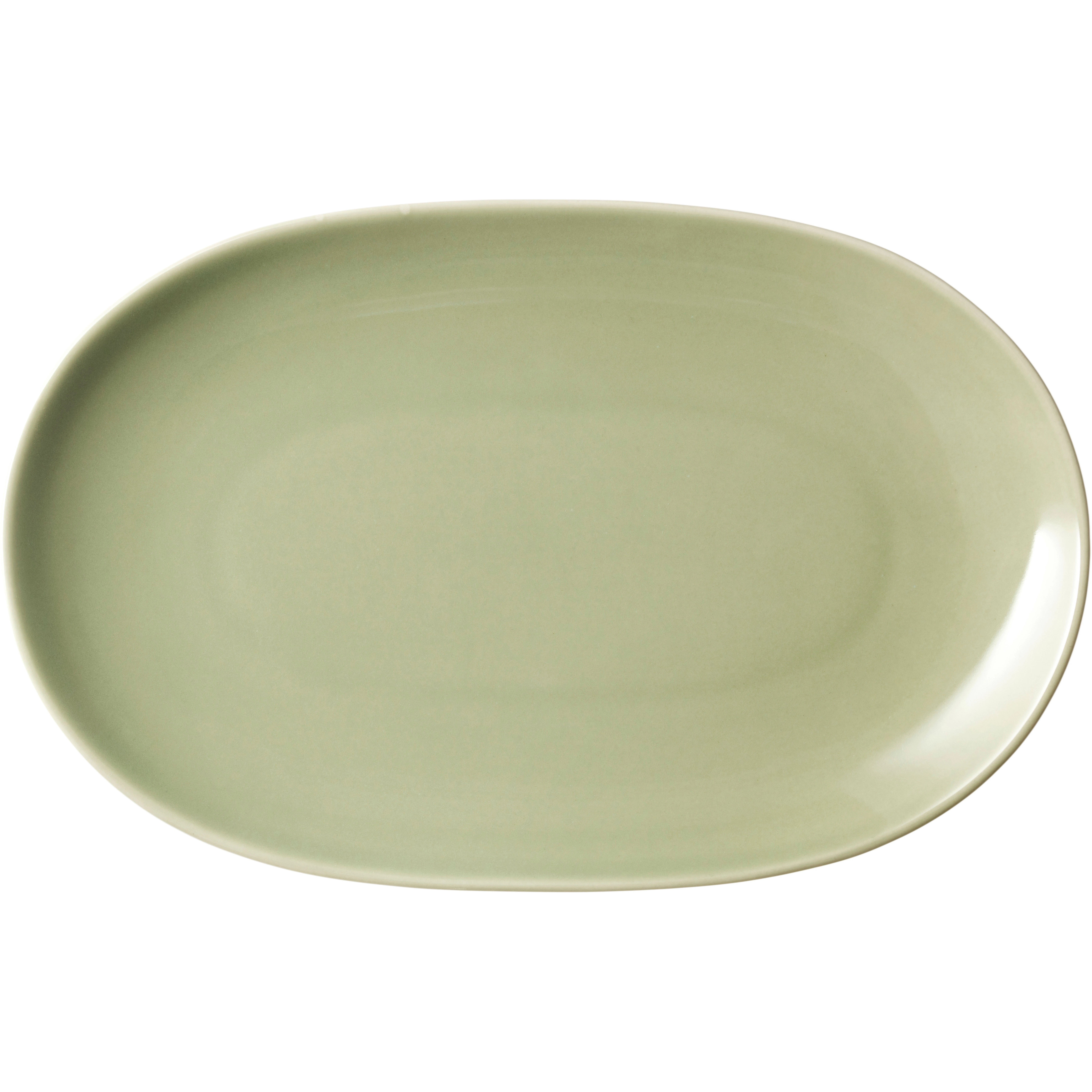 Arabia 24h Oval Plade 18x28 Cm Sage - Serveringsfad Vitroporcelain Salvia - 1083891