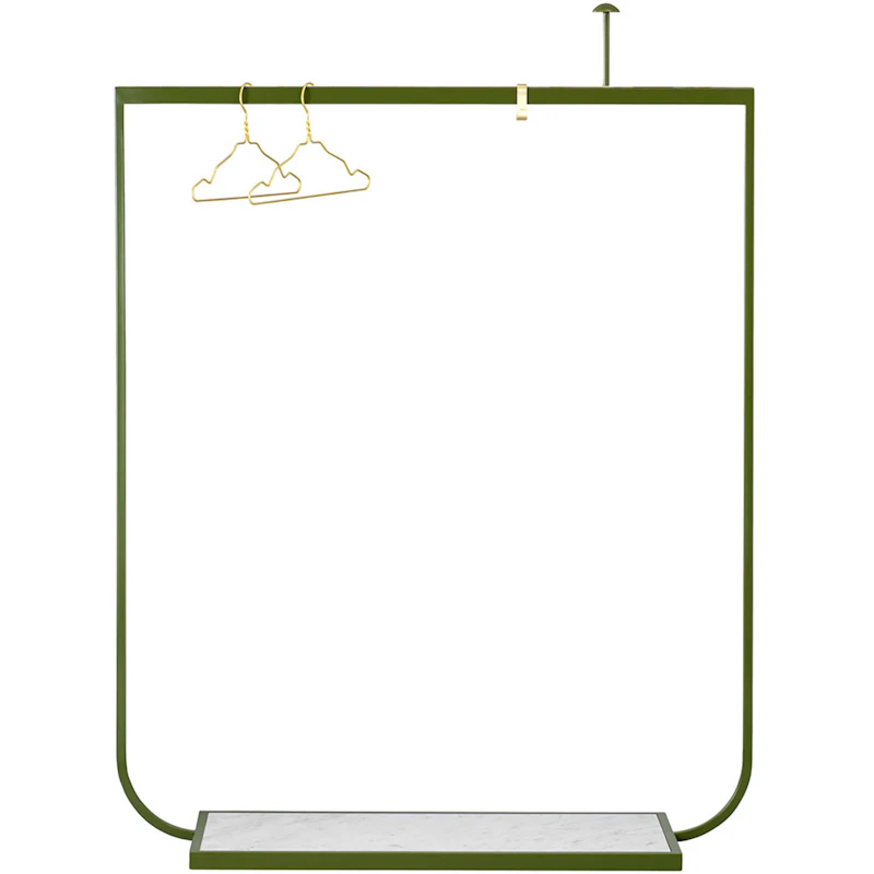 Tati Knagerække 130 cm, Green Khaki / Carrara Marmor
