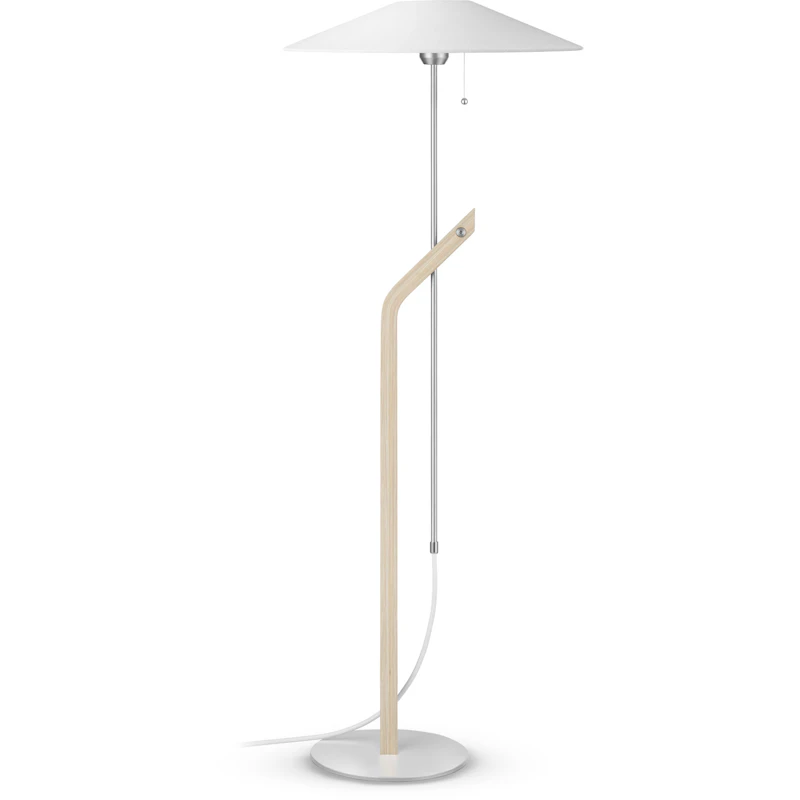 Hockey Gulvlampe, Hvidtlaseret Asketræ