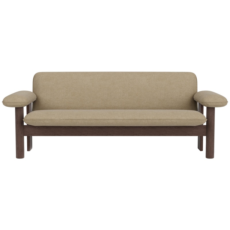 Brasilia 2-Personers Sofa, Mørkbejdset Eg / Bouclé 02 Beige