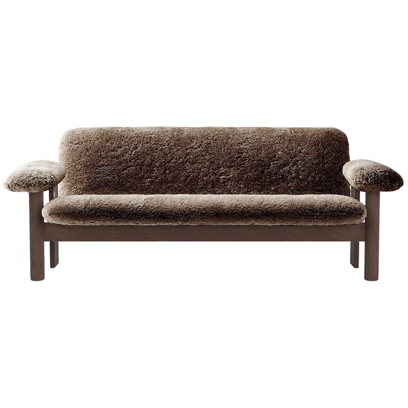 Brasilia 2-Personers Sofa, Mørkbejdset Eg / Sheepskin Sahara