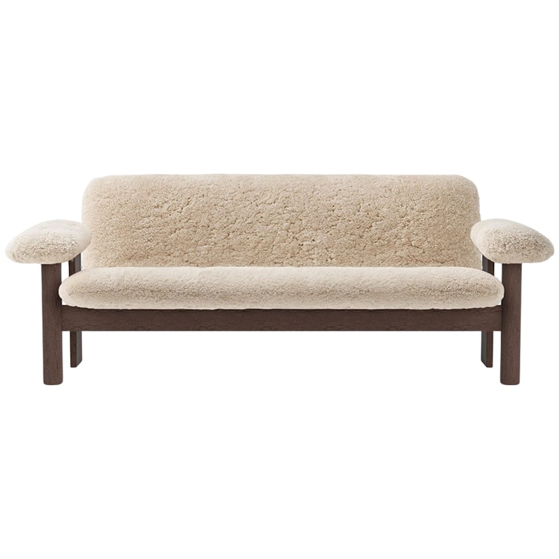 Brasilia 2-Personers Sofa, Mørkbejdset Eg / Sheepskin Nature