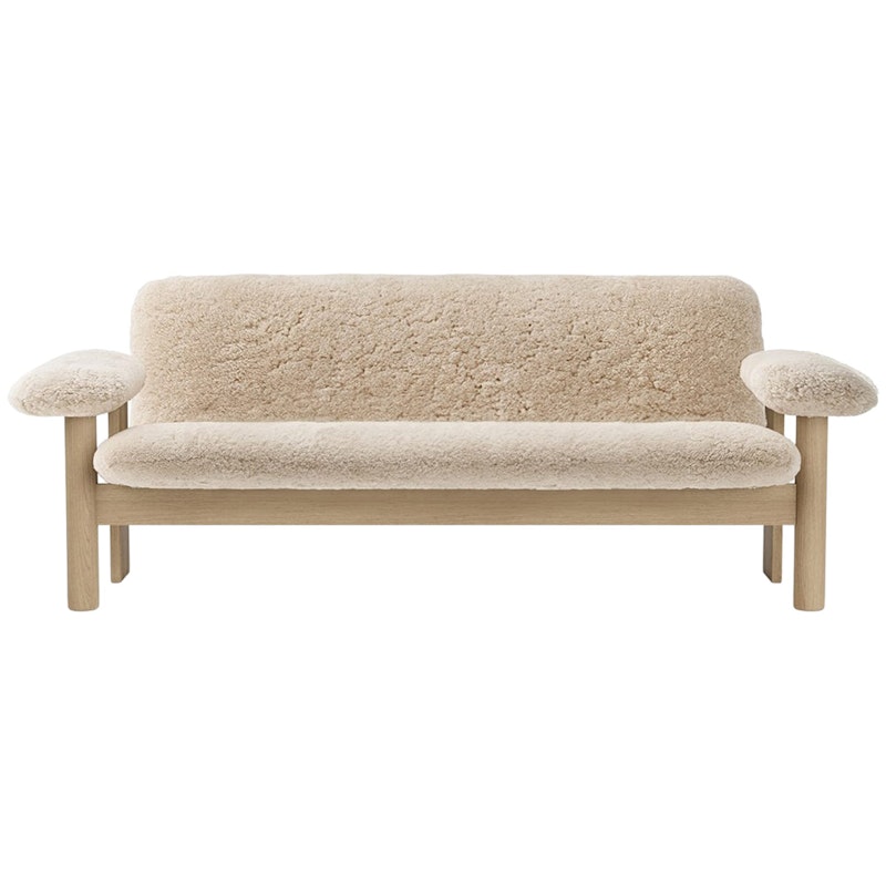 Brasilia 2-Personers Sofa, Eg / Sheepskin Nature