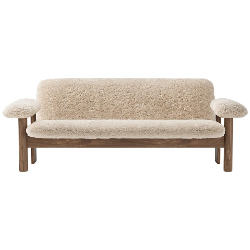 Brasilia 2-Personers Sofa, Valnøddetræ / Sheepskin Nature