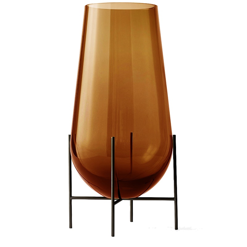 Echasse Vase S, Amber/ Bonzed Brass