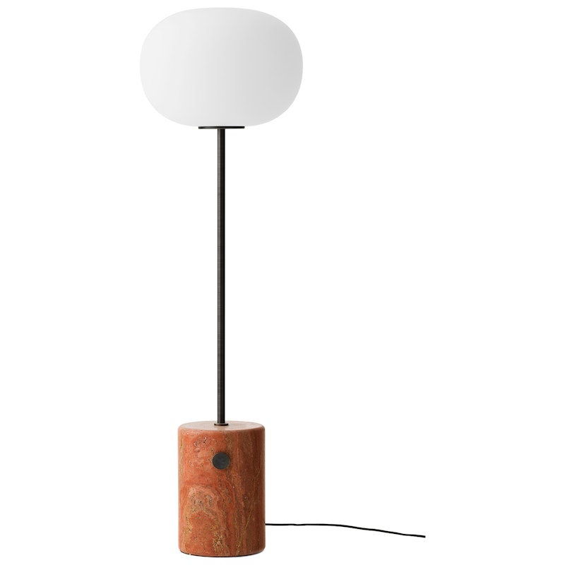 Audo Gulvlampe ETL, Red Travertine / Bronzeret Messing