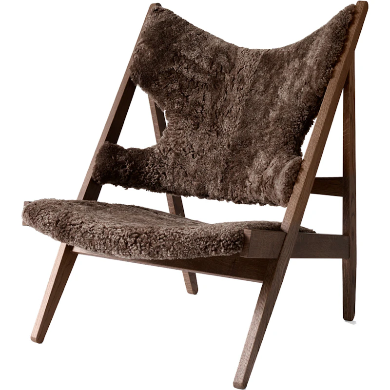 Knitting Loungestol, Mørkbejdset Eg / Fåreskind Drake 20