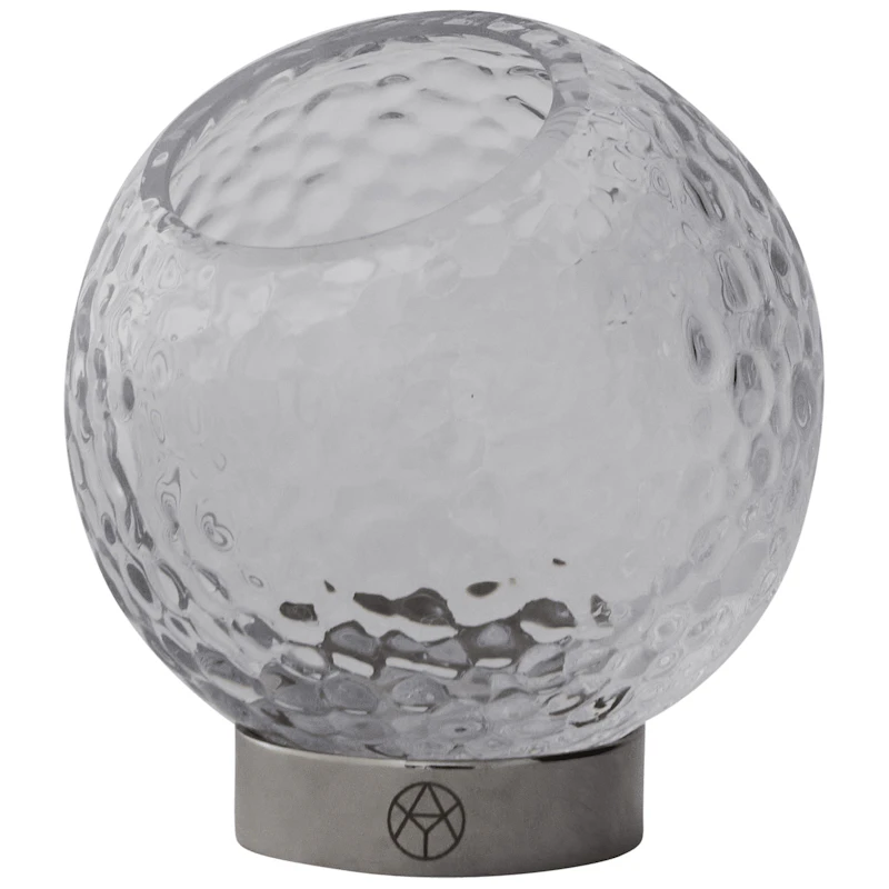 Globe Bubbles Lysestage Ø10 cm, Klar / Sølv