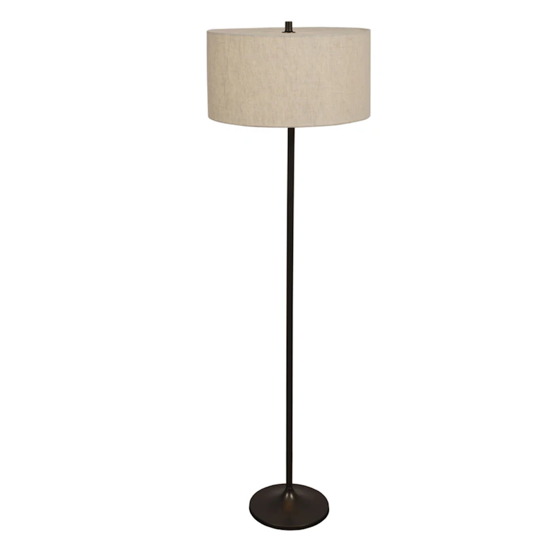 Soft Gulvlampe, Metallisk Bronze / Linen Natural