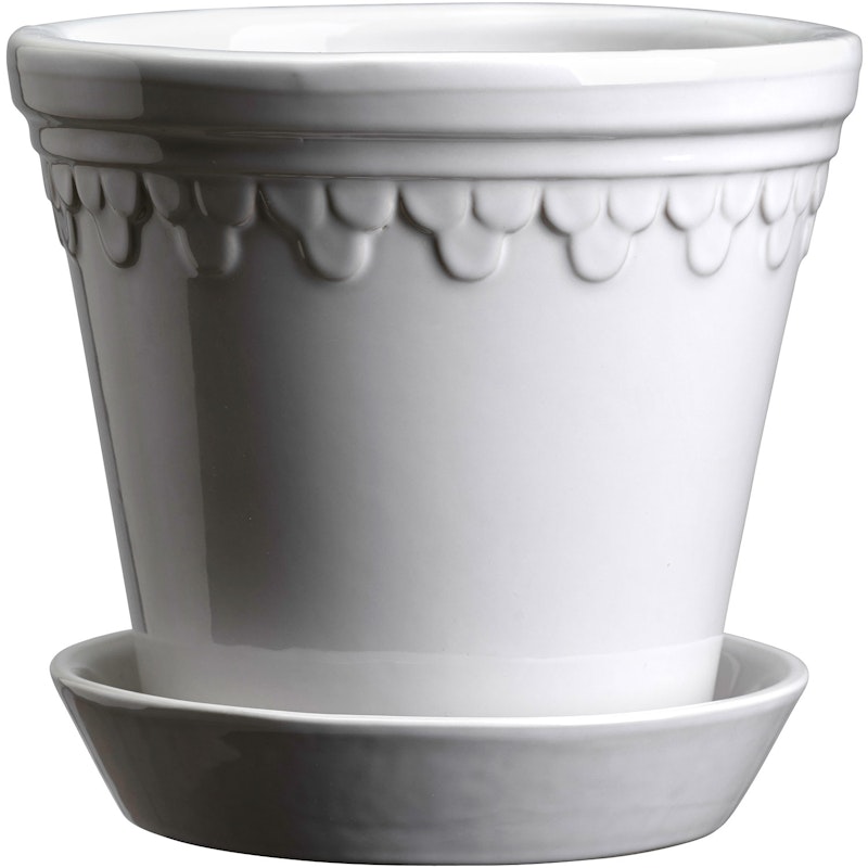 Copenhagen Krukke med Underkop Mineral White, Ø11 cm