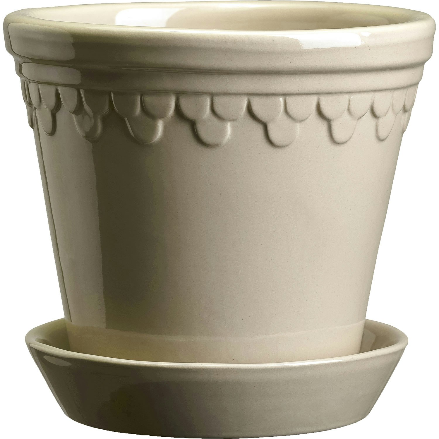 Bergs Potter Copenhagen Krukke Med Underkop &Oslash;10 Cm - Krukker Keramik Sand Stone - KCS10S