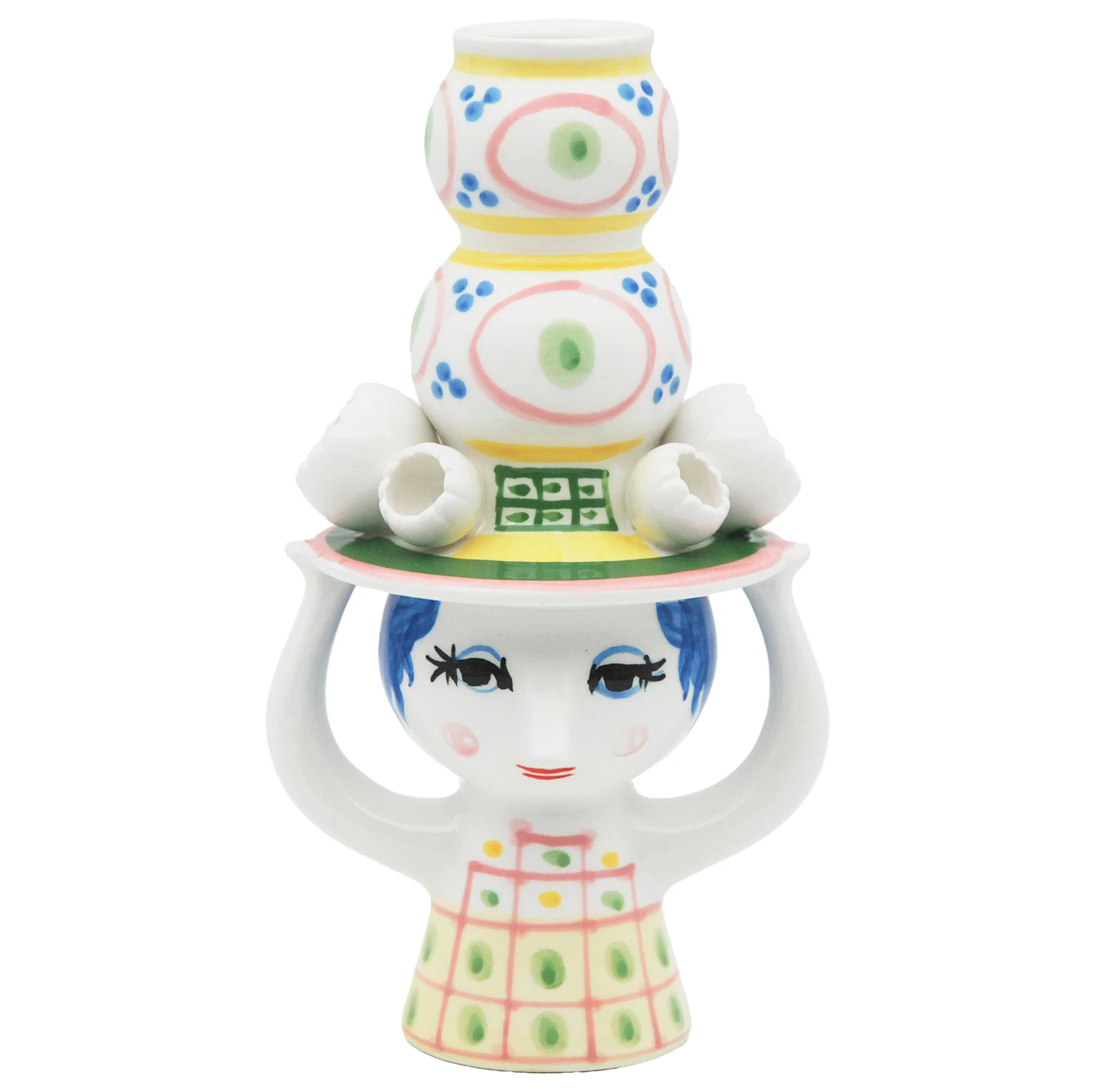 Bj&oslash;rn Wiinblad Lady With Hat Lysestage 16 Cm - Lysestager Keramik Rosa - 54052