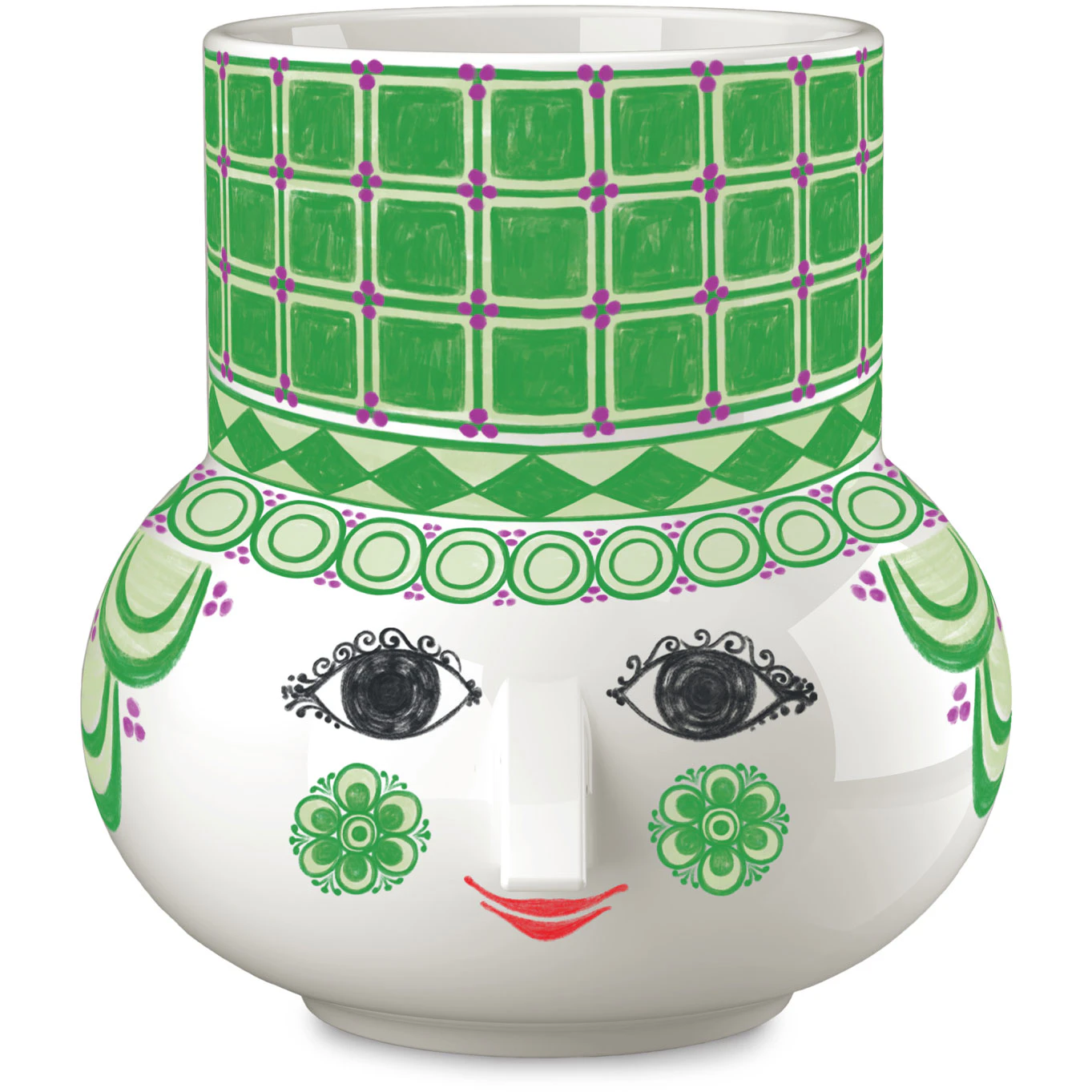 Bj&oslash;rn Wiinblad Olga Bloklysestage H12 Cm - Lysestager Keramik Gr&oslash;n - 53116