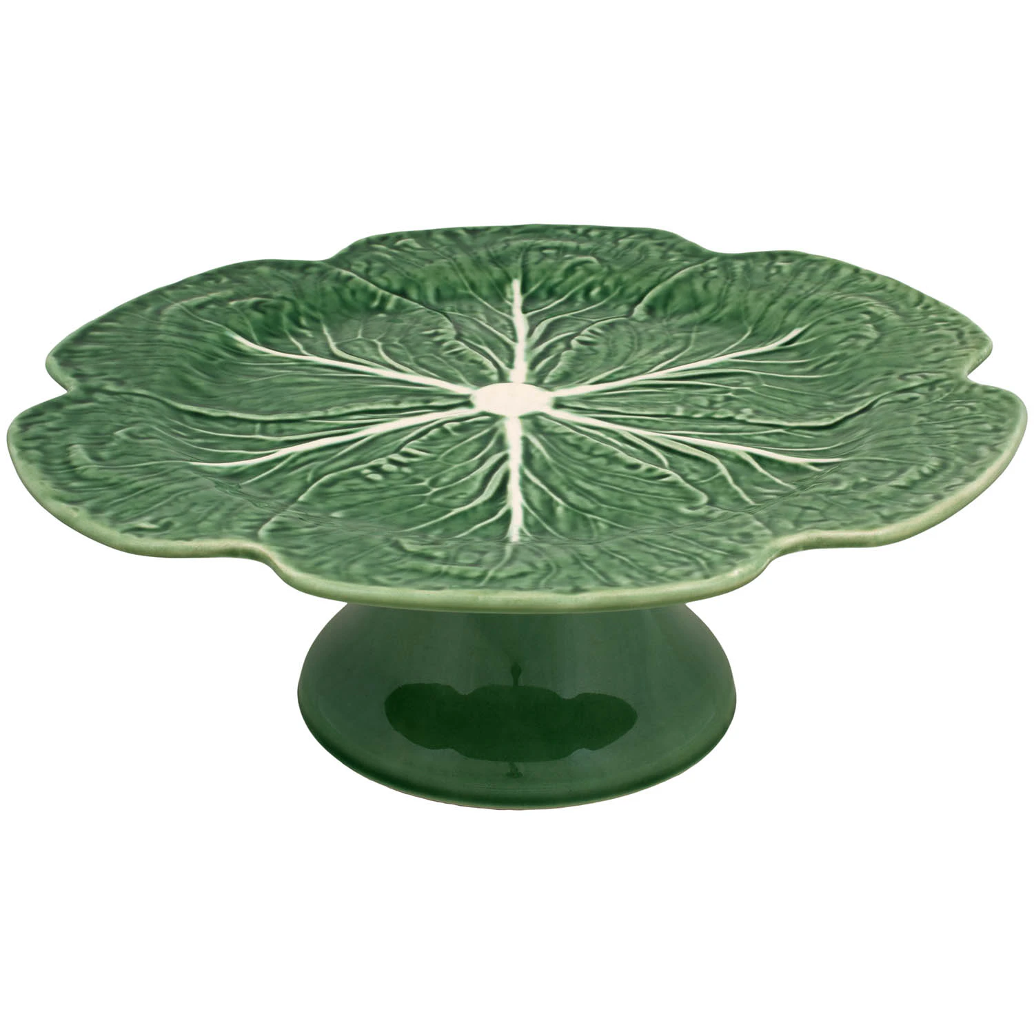 Bordallo Pinheiro Cabbage Cake Stand 31 Cm Branco - Kagefad, T&aelig;rtefade & Sk&aring;le Lert&oslash;j Verde - 65000715