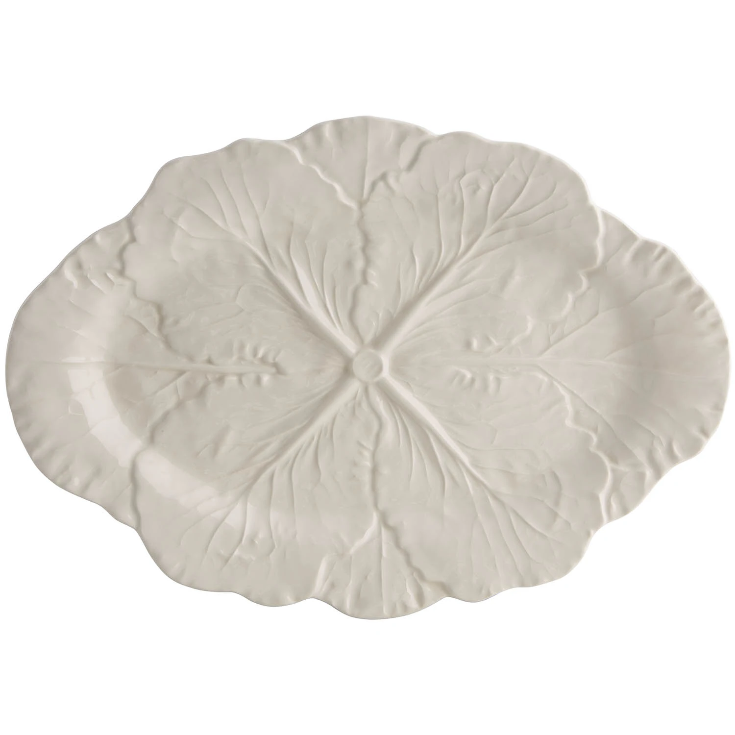 Bordallo Pinheiro Cabbage Serveringsfad 37,5 Cm - &oslash;vrige-tallerkner-fad Lert&oslash;j Branco - 65017630