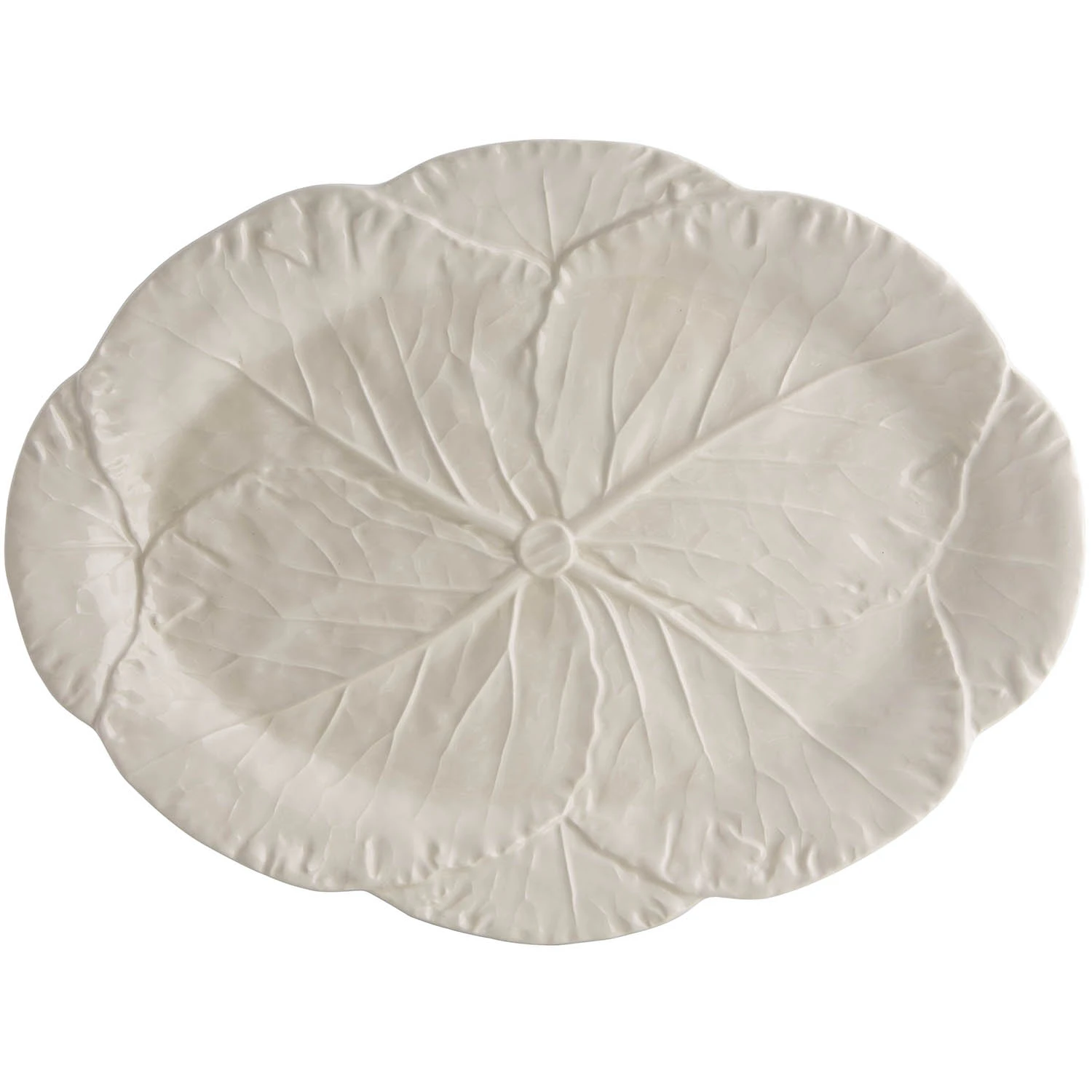 Bordallo Pinheiro Cabbage Serveringsfad 43 Cm - &oslash;vrige-tallerkner-fad Lert&oslash;j Branco - 65017513