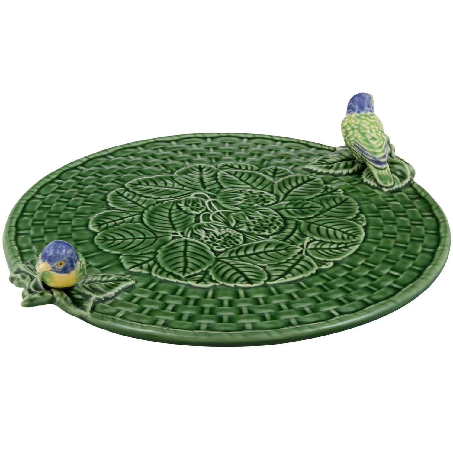 Bordallo Pinheiro Strawberries Serveringsbakke 37 Cm - &oslash;vrige-tallerkner-fad Lert&oslash;j Gr&oslash;n - 65011879