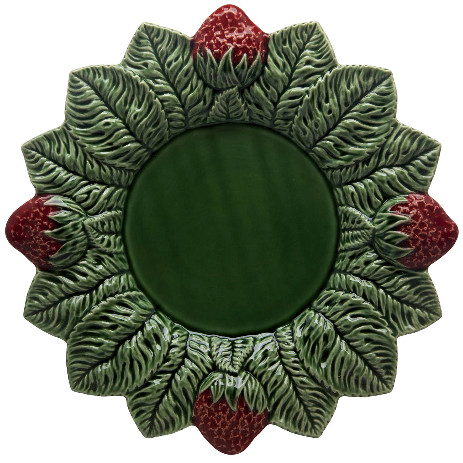 Bordallo Pinheiro Strawberries Tallerken 33 Cm - Middagstallerkner Lert&oslash;j Gr&oslash;n - 65001240