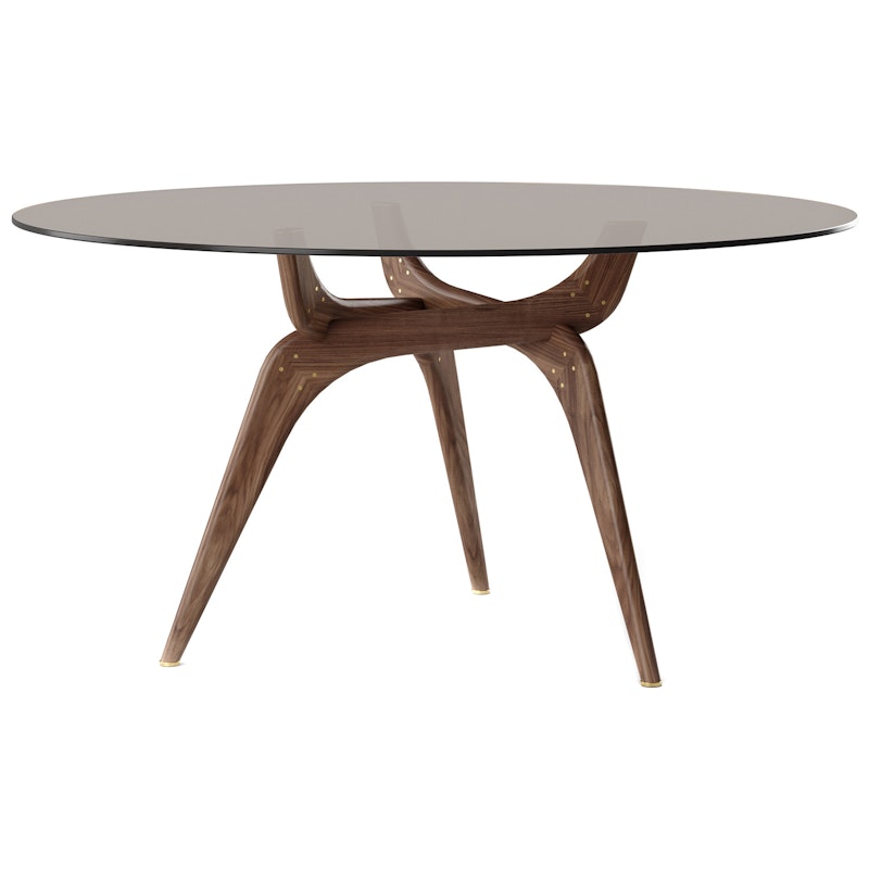 Triiio Dining Table Ø135 cm, Oiled Walnut / Bronze Glass