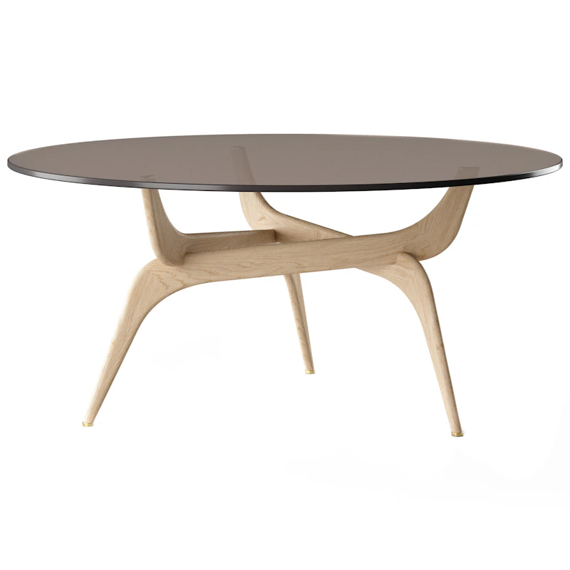 Triiio Sofabord Ø90 cm, Olieret Eg / Bronzeglas