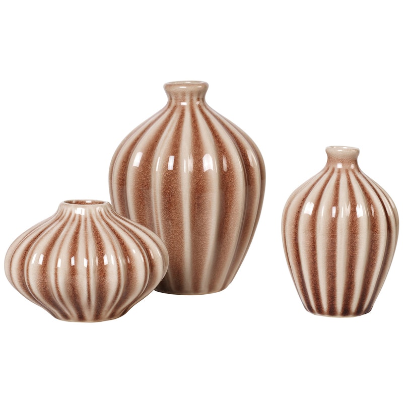 Amalie Vases 3 Pieces, Brown