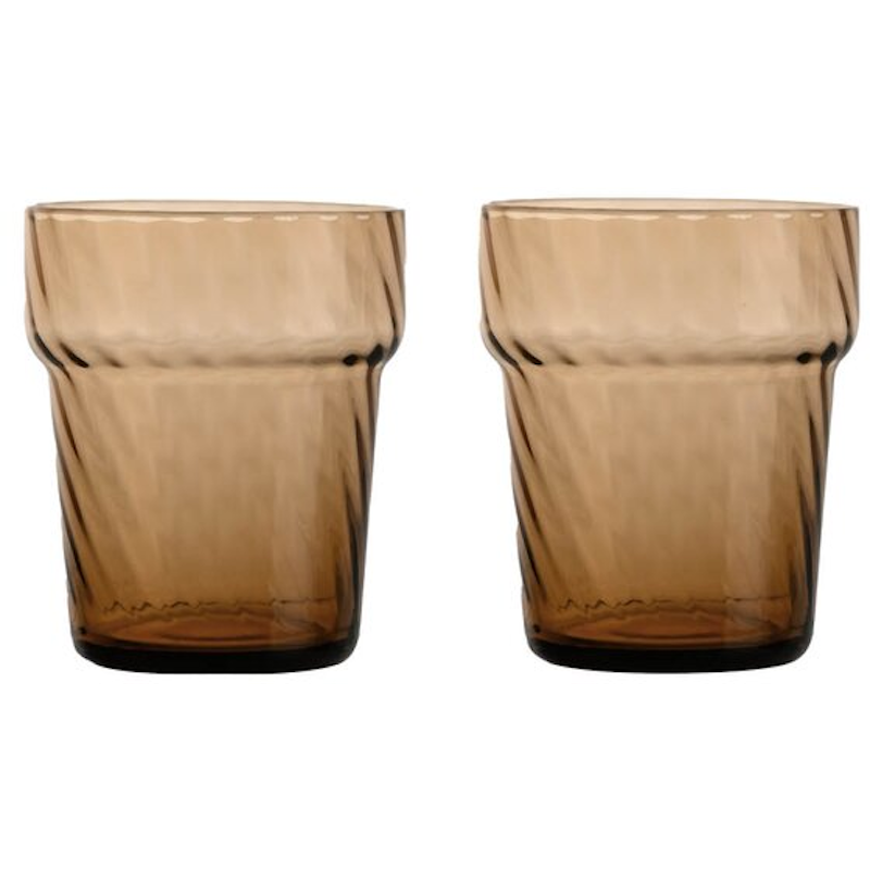 Opacity Drikkeglas Short 2-pak, Brunt