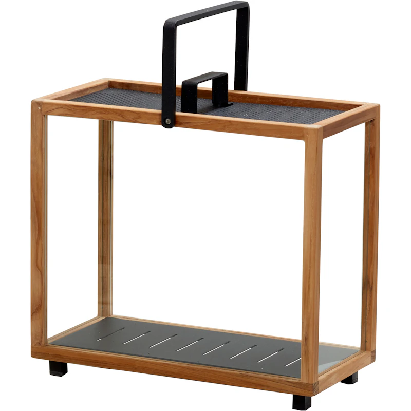 Lighthouse Lanterne Rectangle, Teak / Grey