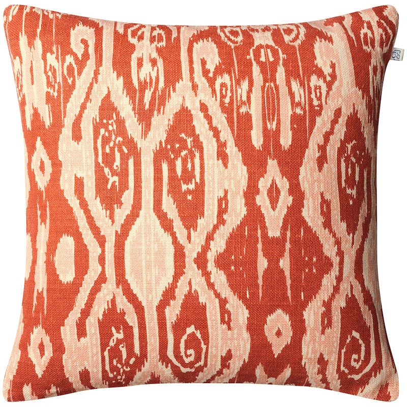 Ikat Madras Pudebetræk 50x50 cm, Apricot Orange / Rosa