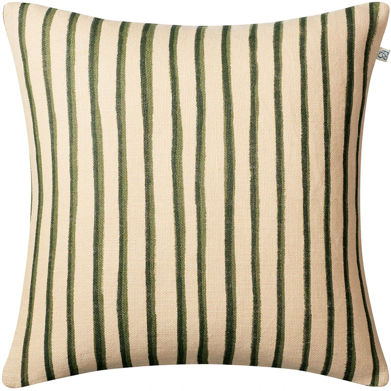 Jaipur Stripe Pudebetræk 50x50 cm, Light Beige / Cactus Green / Green