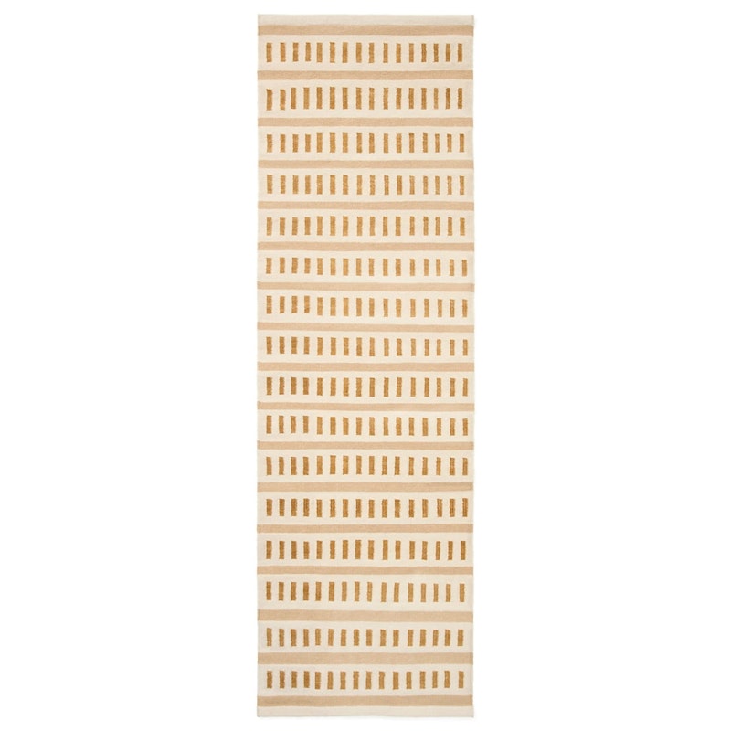 Ladakh Uldgulvtæppe 80x250 cm, Hvidt / Beige / Masala Yellow