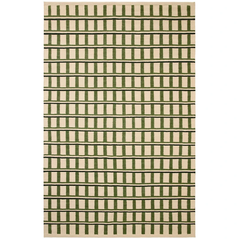 Mysore Tæppe 180x270 cm, Offwhite / Grønt / Mørkegrønt