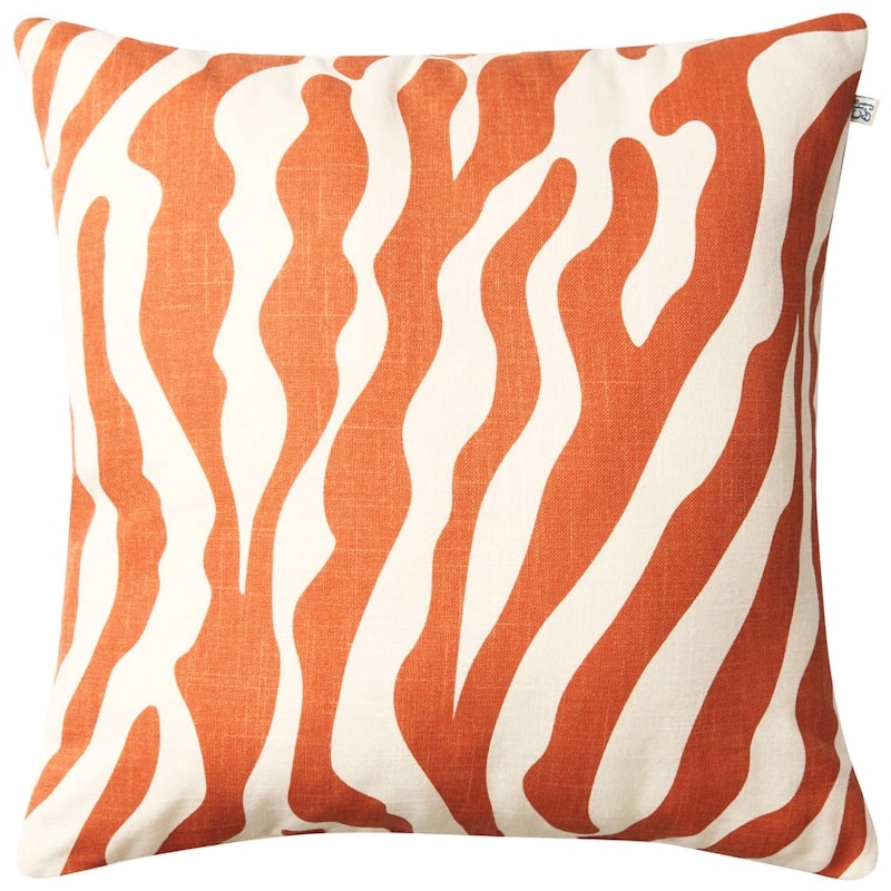 Zebra Pude 50x50 cm, Orange/Offwhite