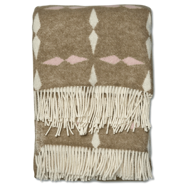 Tile Uldtæppe 130x180 cm, Hvidt / Rosa / Beige