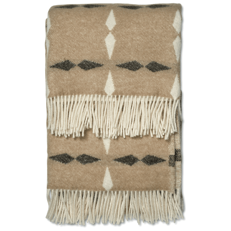 Tile Uldtæppe 130x180 cm, Sort / Hvidt / Beige