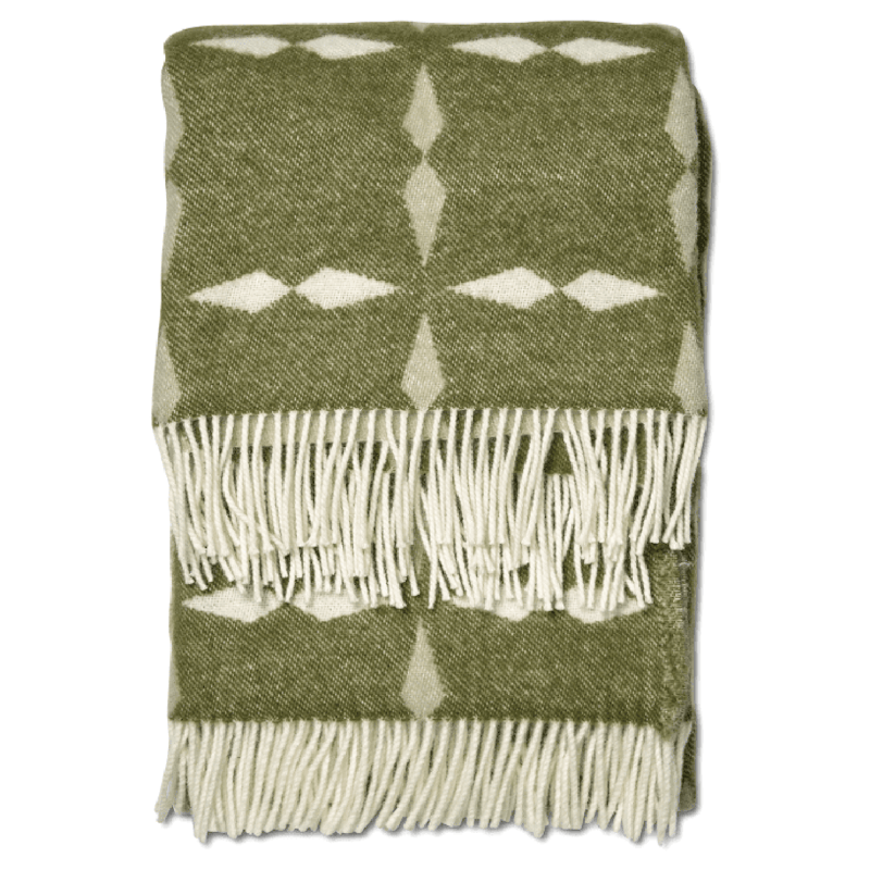 Tile Uldtæppe 130x180 cm, Hvidt / Grønt