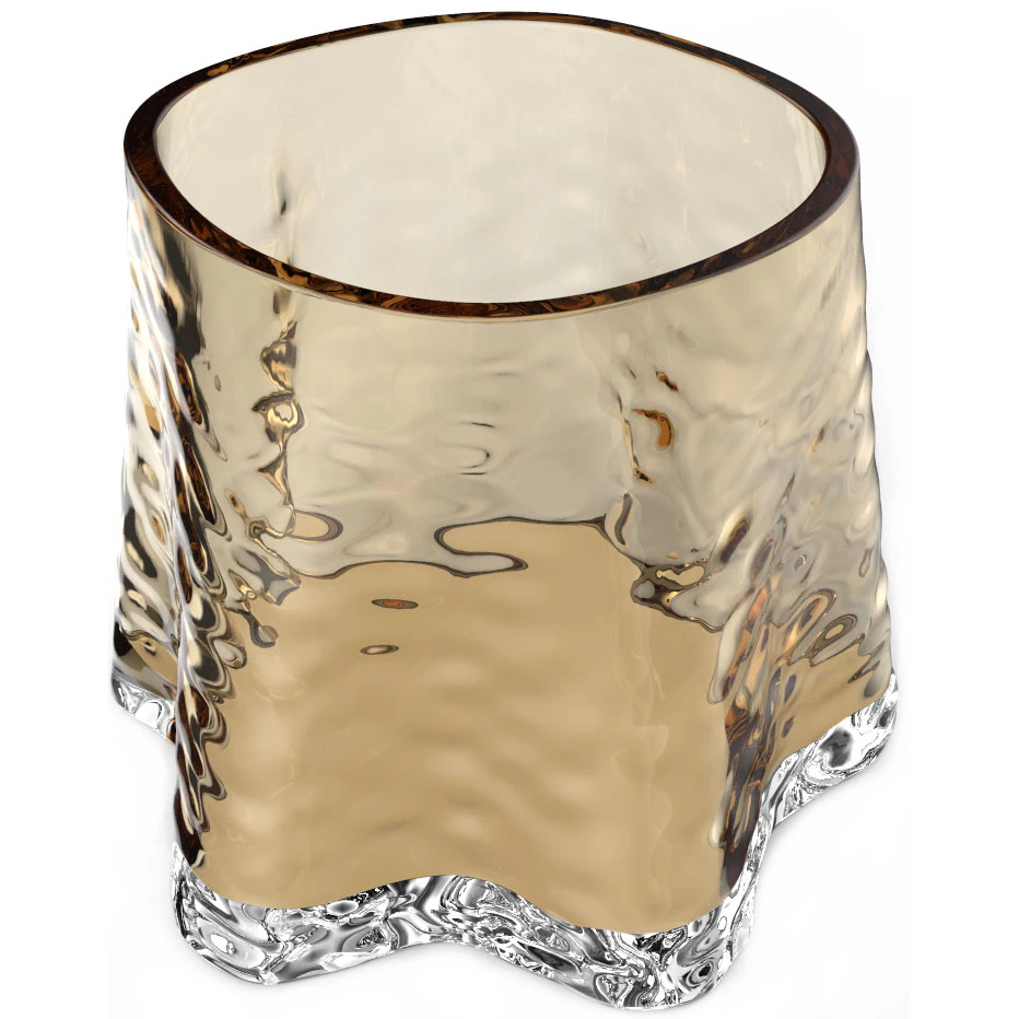 Cooee Design Gry Fyrfadsstage H7 Cm farvet - Lysestager Mundbl&aelig;st Glas Cognac - TH-05-04-CG