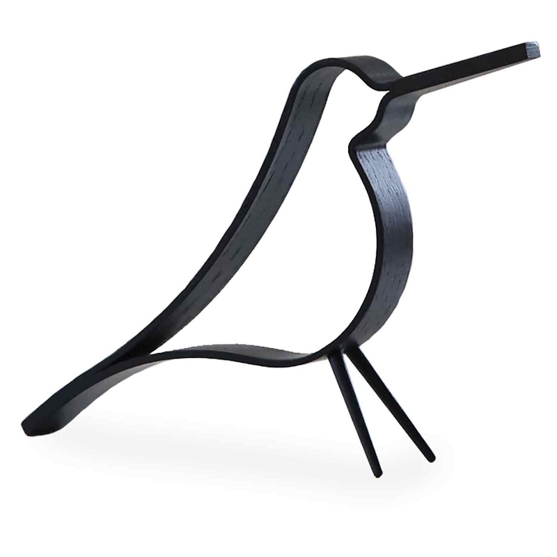 Woody Bird Dekoration 14 cm, Sort