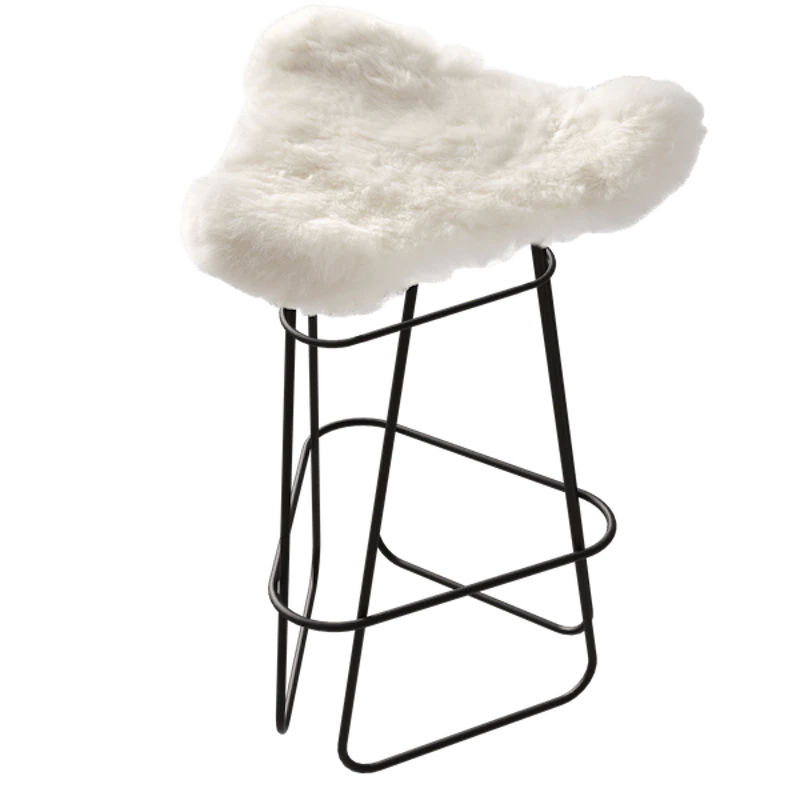 Iceland Barstol 65 cm, Sort / Shorn White