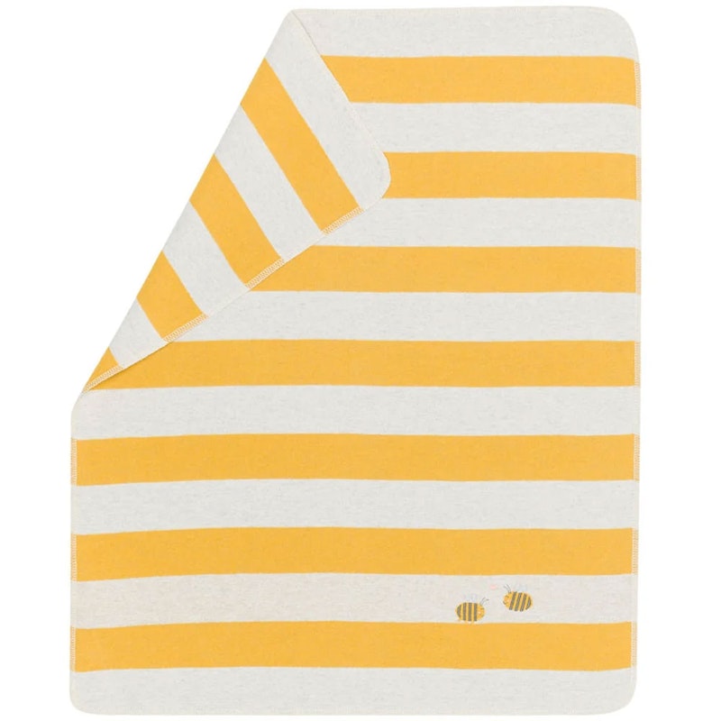 Juwel Babytæppe 70x90 cm Stripes/Bees, Gult / Hvidt