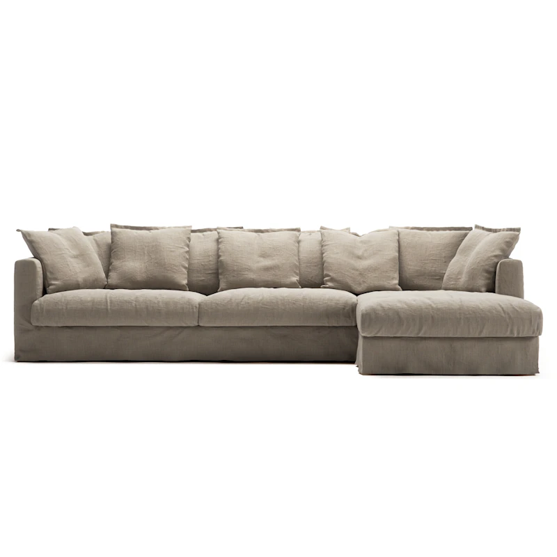 Betræk Til Le Grand Air 3-personers Sofa Hør Divan Højre, Savage Linen
