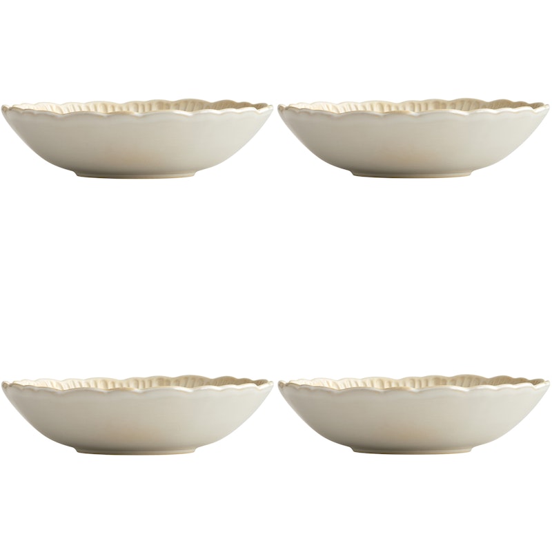 Daisy Dyb Tallerken 22 cm 4-pak, Cremefarvet