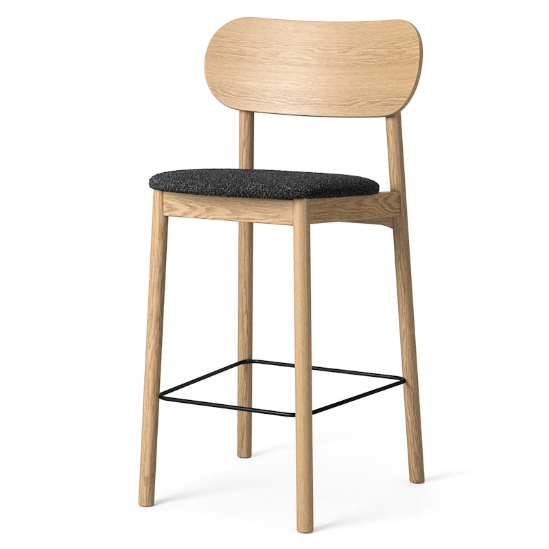 Elephant Barstol, Naturligt Egetræ / Antracitgråt Bouclé