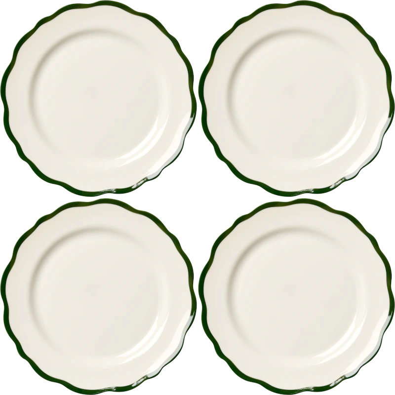 Fleur Sidetallerken 21 cm 4-pak, Mørkegrøn