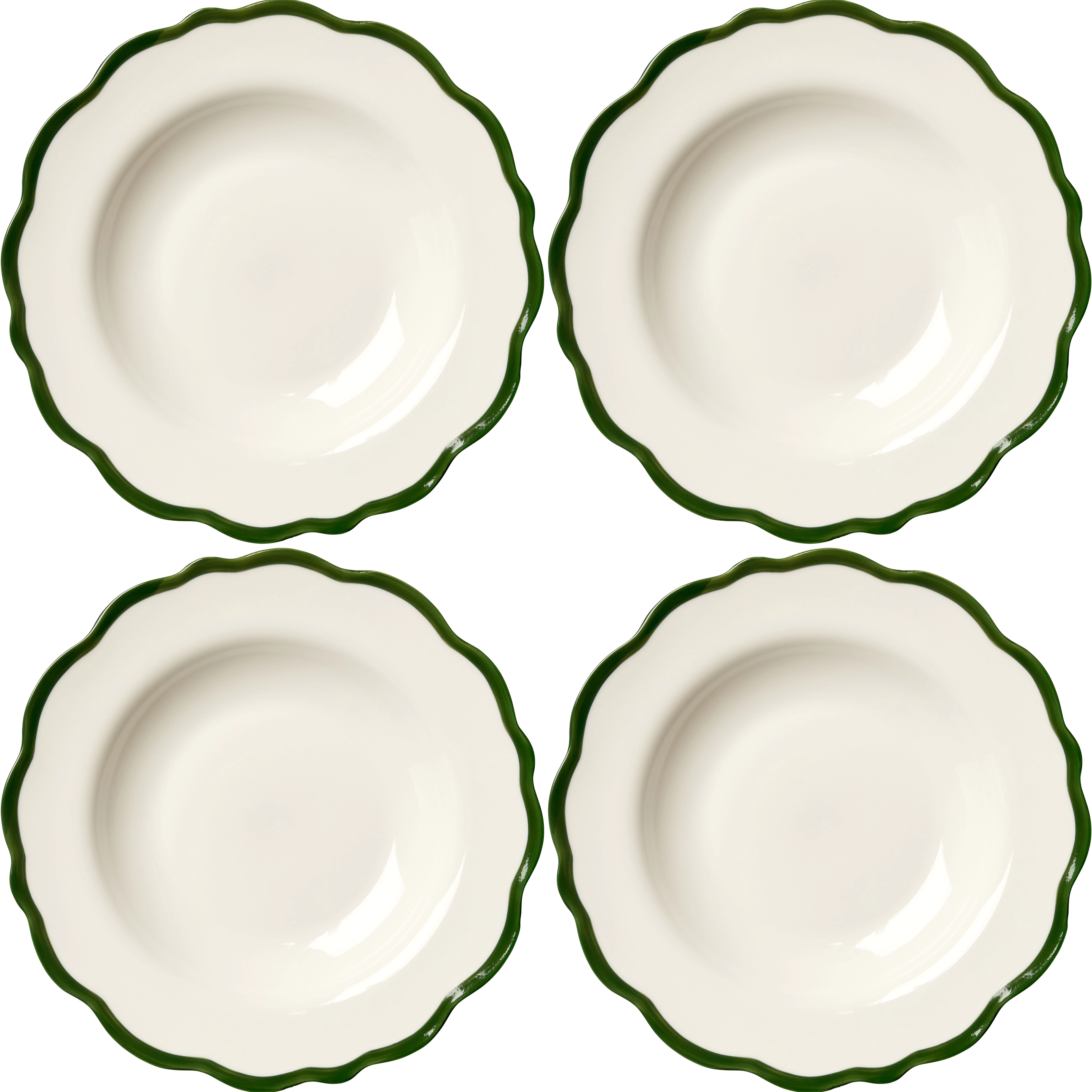 Decotique Fleur Sk&aring;l 23 Cm 4-pak M&oslash;rkegr&oslash;n - Serveringssk&aring;le Keramik Dark Green - 427701X4