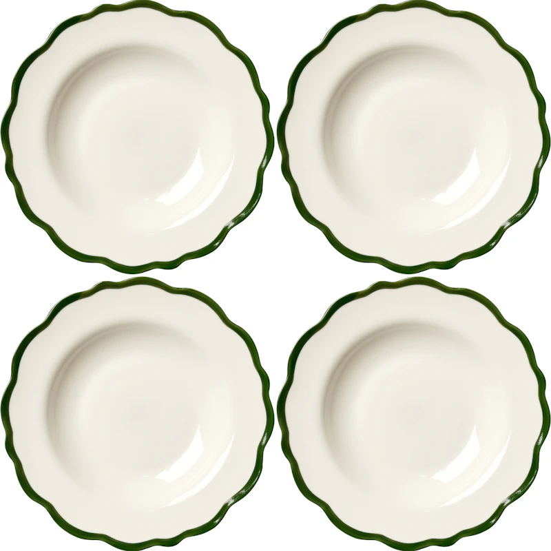 Fleur Skål 23 cm 4-pak, Mørkegrøn