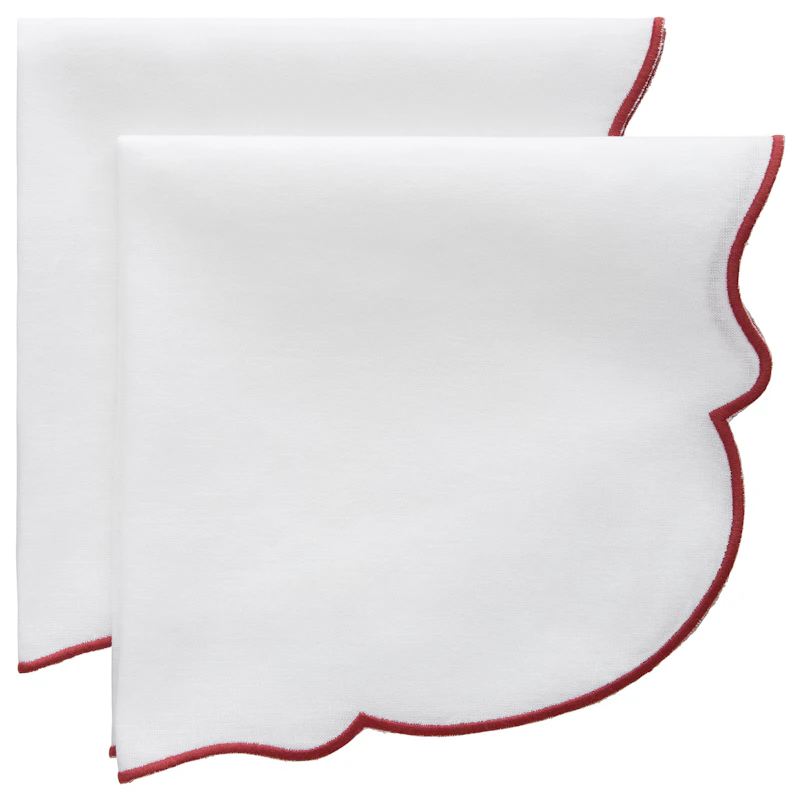 Gia Serviet 45x45 cm 2-pak, Hvid / Bourgogne