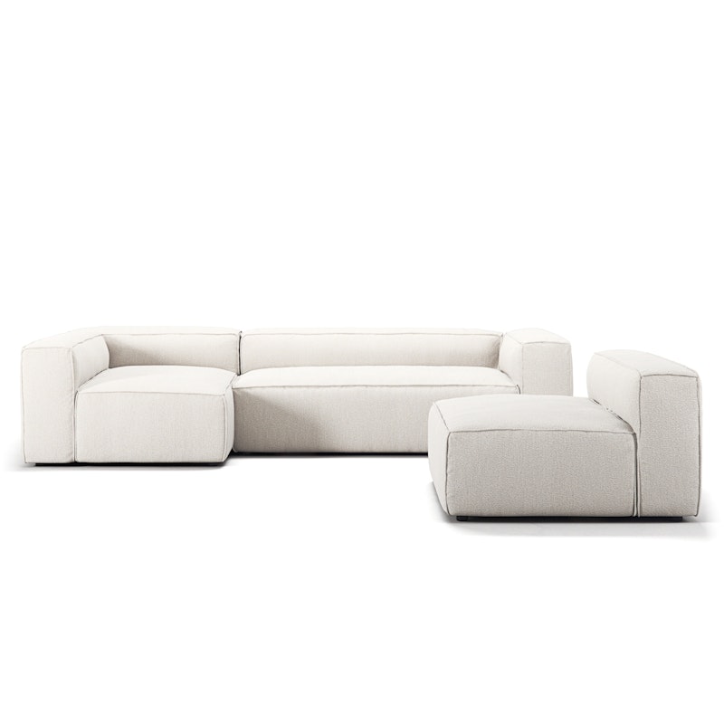 Grand 4-Personers Sofa Divan Venstre med Lænestol, Steam White